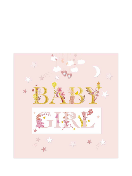 Woodmansterne Pink New Baby Girl Card, 