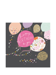 Woodmansterne Balloons Brown Background Birthday Card
