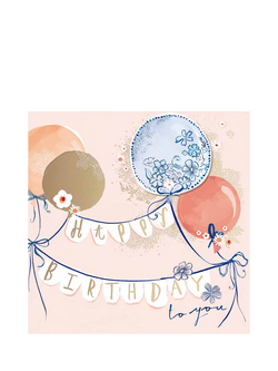 Woodmansterne Bunting Balloons Birthday Card, 
