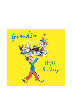 Woodmansterne Boy Holding Tray Grandson Birthday Card, 