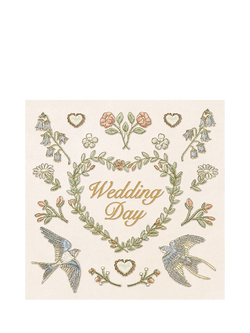 Elizabeth Scarlett Birds & Heart Wedding Card, 