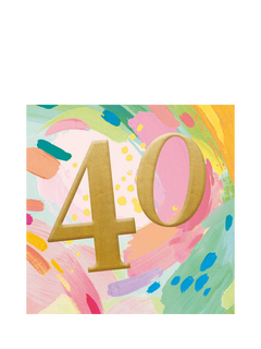 Woodmansterne Brush Strokes 40th Birthday Card