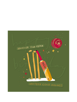 Woodmansterne Cricket Ball & Wickets Birthday Card, 