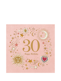 Elizabeth Scarlett Sun & Moon 30th Birthday Card, 