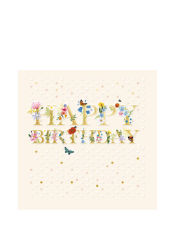 Woodmansterne Dots & Flowers Birthday Card, 