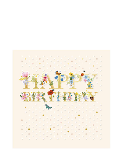 Woodmansterne Dots & Flowers Birthday Card, 