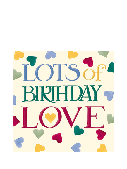 Emma Bridgewater Lots Of Love Polka Hearts Birthday Card, 