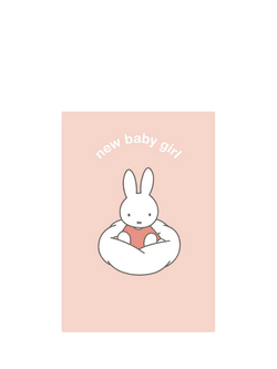 Woodmansterne Miffy Cloud New Baby Girl Card, 