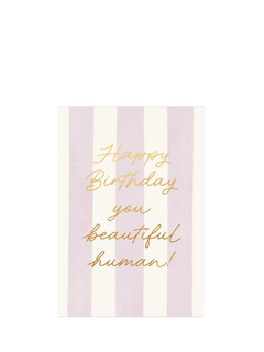 Woodmansterne Purple and White Stripes Birthday Card