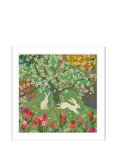 Woodmansterne Rabbits In A Field Blank Greeting Card