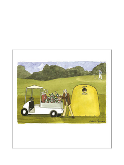 Woodmansterne Recycling Bin On Golf Course Blank Greeting Card, 