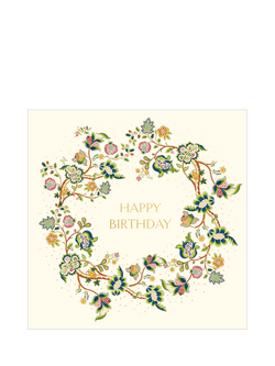 Woodmansterne Roslyn Floral Wreath Birthday Card, 