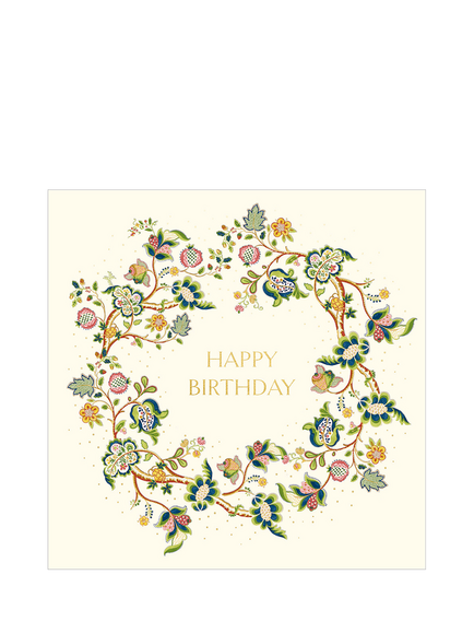 Woodmansterne Roslyn Floral Wreath Birthday Card, 