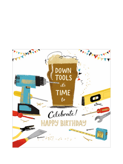 Woodmansterne Tools and Beer Birthday Card, 