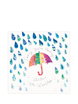Woodmansterne Umbrella Raindrops Get Well Card, 