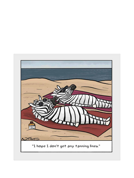 Woodmansterne Tanning Zebras Blank Greeting Card, 