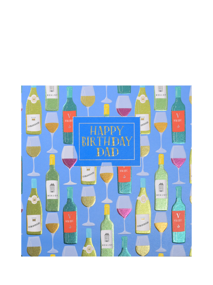 Wendy Jones Blackett Wine Glasses & Bottles Dad Birthday Card, 