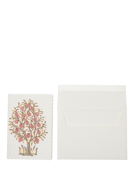 Paper Mirchi Mogra Coral Blank Greeting Card, 
