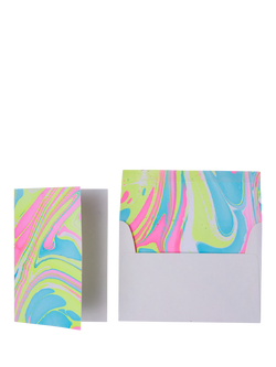 Paper Mirchi Neon Waves Blank Greeting Card, 
