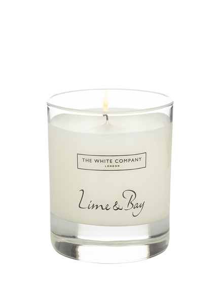 The White Company Lime & Bay Scented Candle, 140g, 