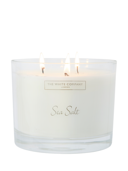 The White Company Sea Salt 3 Wick Scented Candle, 770g, 