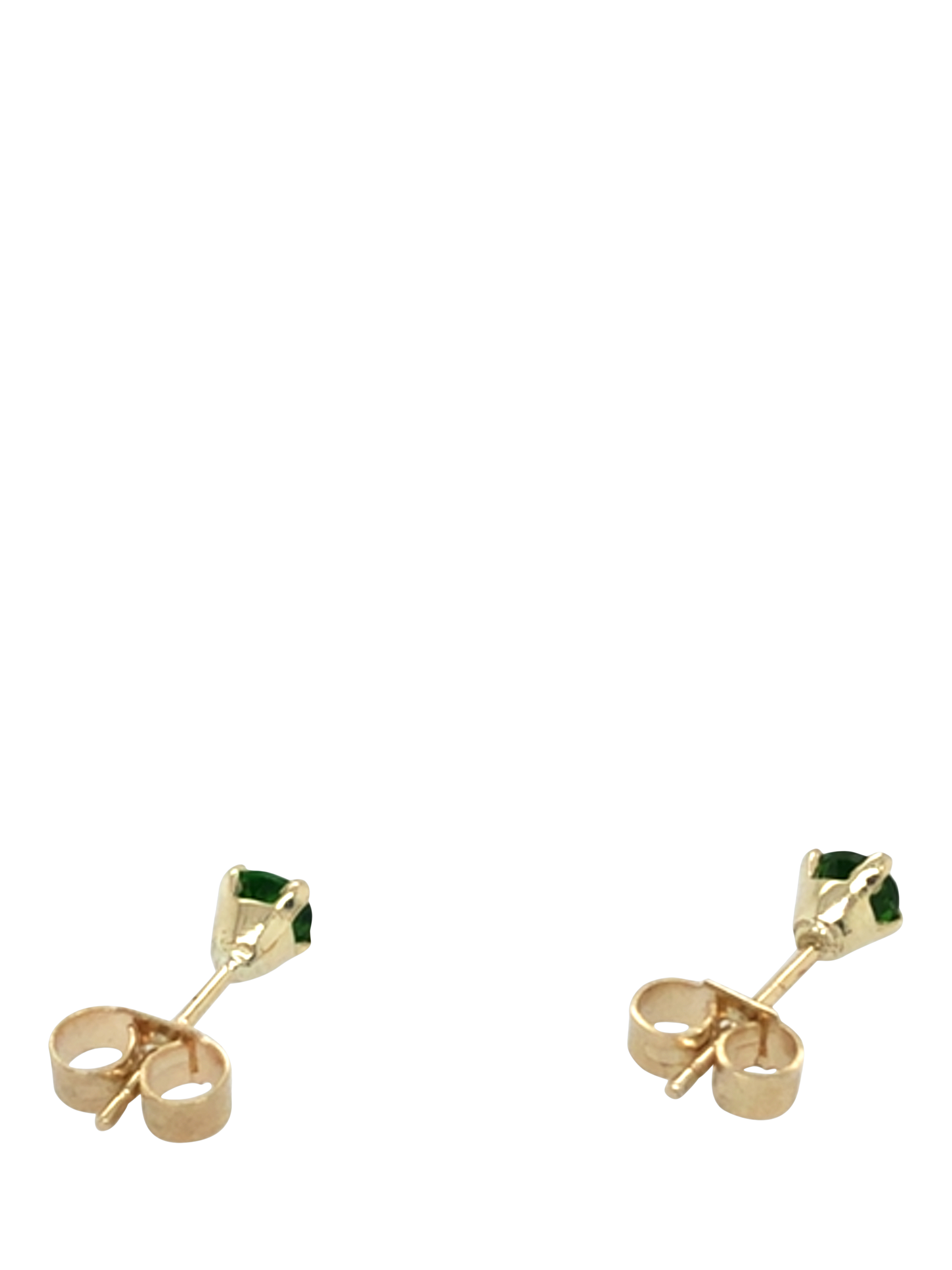 Product image 2 of 3, which shows Vintage Fine Jewellery Pre-Loved 9ct Yellow Gold & Green Garnet Stud Earrings