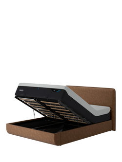 TEMPUR® Arc™ Ottoman Storage Disc Form Upholstered Bed Frame, King Size, Brown