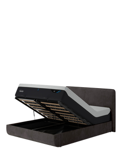 TEMPUR® Arc™ Ottoman Storage Disc Form Upholstered Bed Frame, Super King Size, Dark Grey