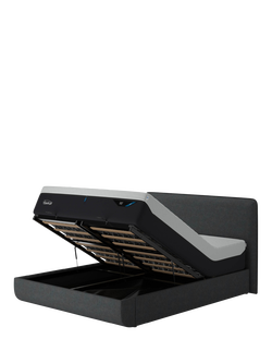 TEMPUR® Arc™ Ottoman Storage Disc Form Upholstered Bed Frame, King Size, Dark Stone