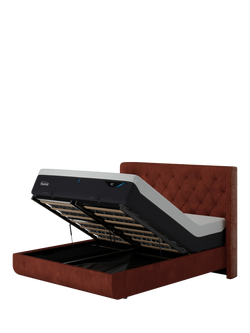 TEMPUR® Arc™ Ottoman Storage Disc Luxury Upholstered Bed Frame, King Size, Copper