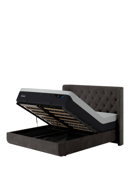 TEMPUR® Arc™ Ottoman Storage Disc Luxury Upholstered Bed Frame, Super King Size, Dark Grey