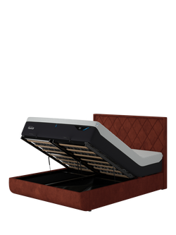 TEMPUR® Arc™ Ottoman Storage Disc Quilted Upholstered Bed Frame, Super King Size, Copper