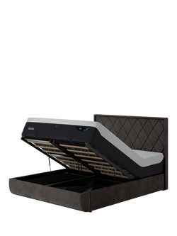 TEMPUR® Arc™ Ottoman Storage Disc Quilted Upholstered Bed Frame, Super King Size, Dark Grey