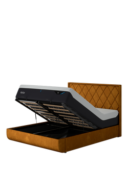 TEMPUR® Arc™ Ottoman Storage Disc Quilted Upholstered Bed Frame, Super King Size, Gold