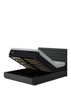 TEMPUR® Arc™ Ottoman Storage Disc Vectra Upholstered Bed Frame, King Size, Dark Stone