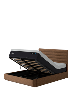 TEMPUR® Arc™ Ottoman Storage Disc Vectra Upholstered Bed Frame, King Size, Brown