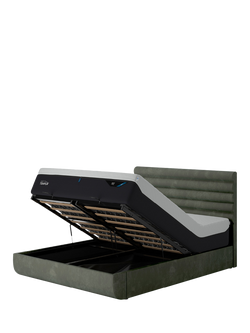 TEMPUR® Arc™ Ottoman Storage Disc Vectra Upholstered Bed Frame, King Size, Dark Green
