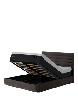 TEMPUR® Arc™ Ottoman Storage Disc Vectra Upholstered Bed Frame, King Size, Dark Grey