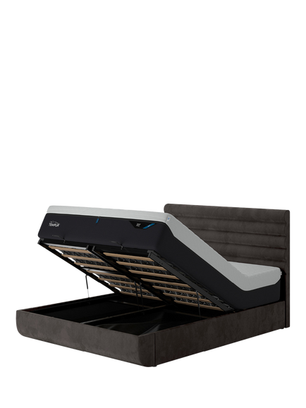 TEMPUR® Arc™ Ottoman Storage Disc Vectra Upholstered Bed Frame, King Size, Dark Grey