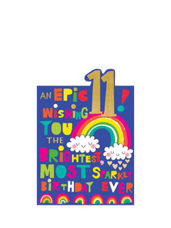 Rachel Ellen Rainbow 11th Birthday Card, 
