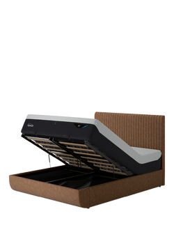 TEMPUR® Arc™ Ottoman Storage Disc Vertical Upholstered Bed Frame, King Size, Brown