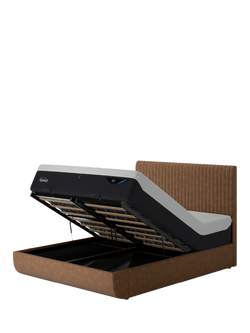 TEMPUR® Arc™ Ottoman Storage Disc Vertical Upholstered Bed Frame, Super King Size, Brown