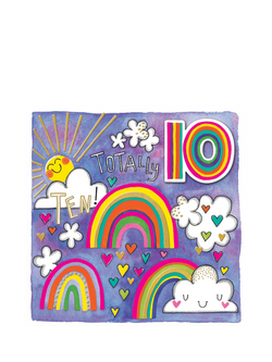 Rachel Ellen Totally 10 Rainbows 10th Birthday Card, 