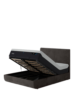 TEMPUR® Arc™ Ottoman Storage Disc Vertical Upholstered Bed Frame, King Size, Dark Grey