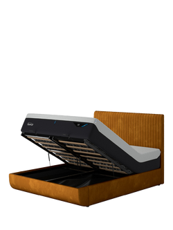 TEMPUR® Arc™ Ottoman Storage Disc Vertical Upholstered Bed Frame, King Size, Gold