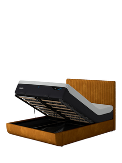 TEMPUR® Arc™ Ottoman Storage Disc Vertical Upholstered Bed Frame, Super King Size, Gold