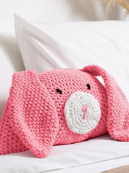 Wool Couture Mabel Bunny Cushion Crochet Kit - view 2, Pink