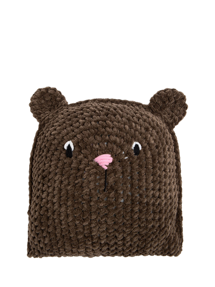 Wool Couture Teddy Bear Cushion Crochet Kit, Brown