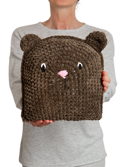 Wool Couture Teddy Bear Cushion Crochet Kit - view 2, Brown