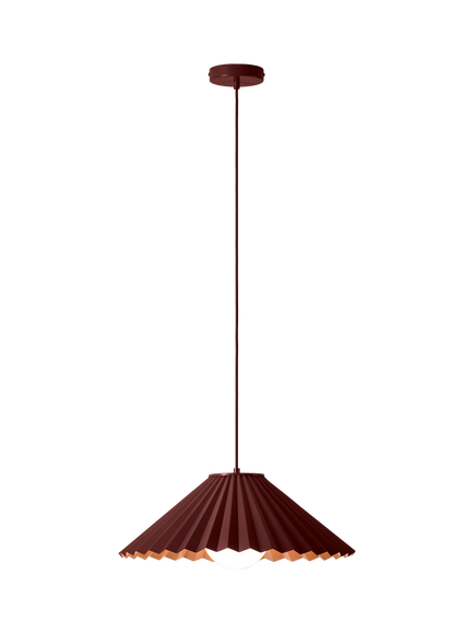 houseof Pleated Pendant Ceiling Light, Burgundy, Burgundy